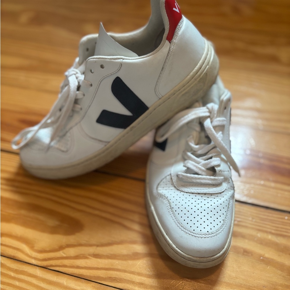 Veja White Sneakers with Black Logo